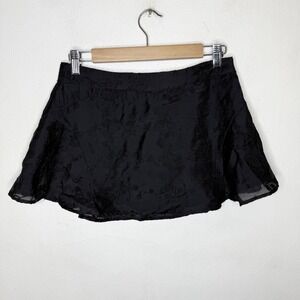 New Princess Polly Perilla Black Textured Floral Mini Skirt Lined Womens‎ US 2